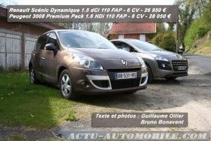 Peugeot 3008 - Renault Scénic