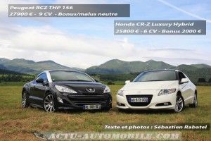Face à face Honda CR-Z Peugeot RCZ